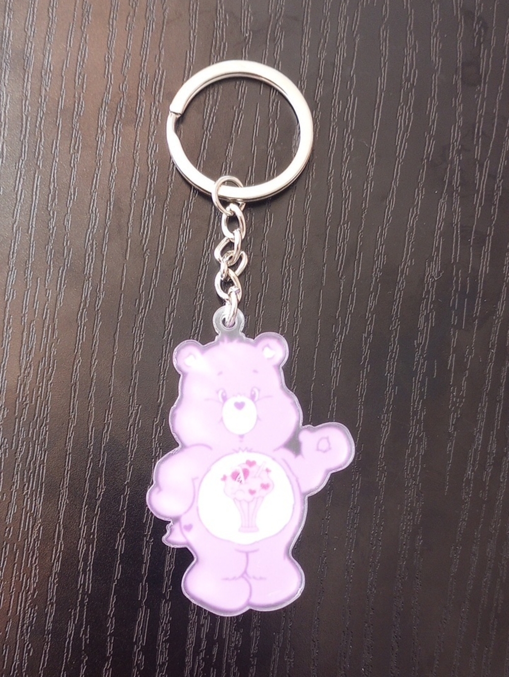 Care Bears Lavender Purple Share Bear Acrylic Keychain Bag Accessory